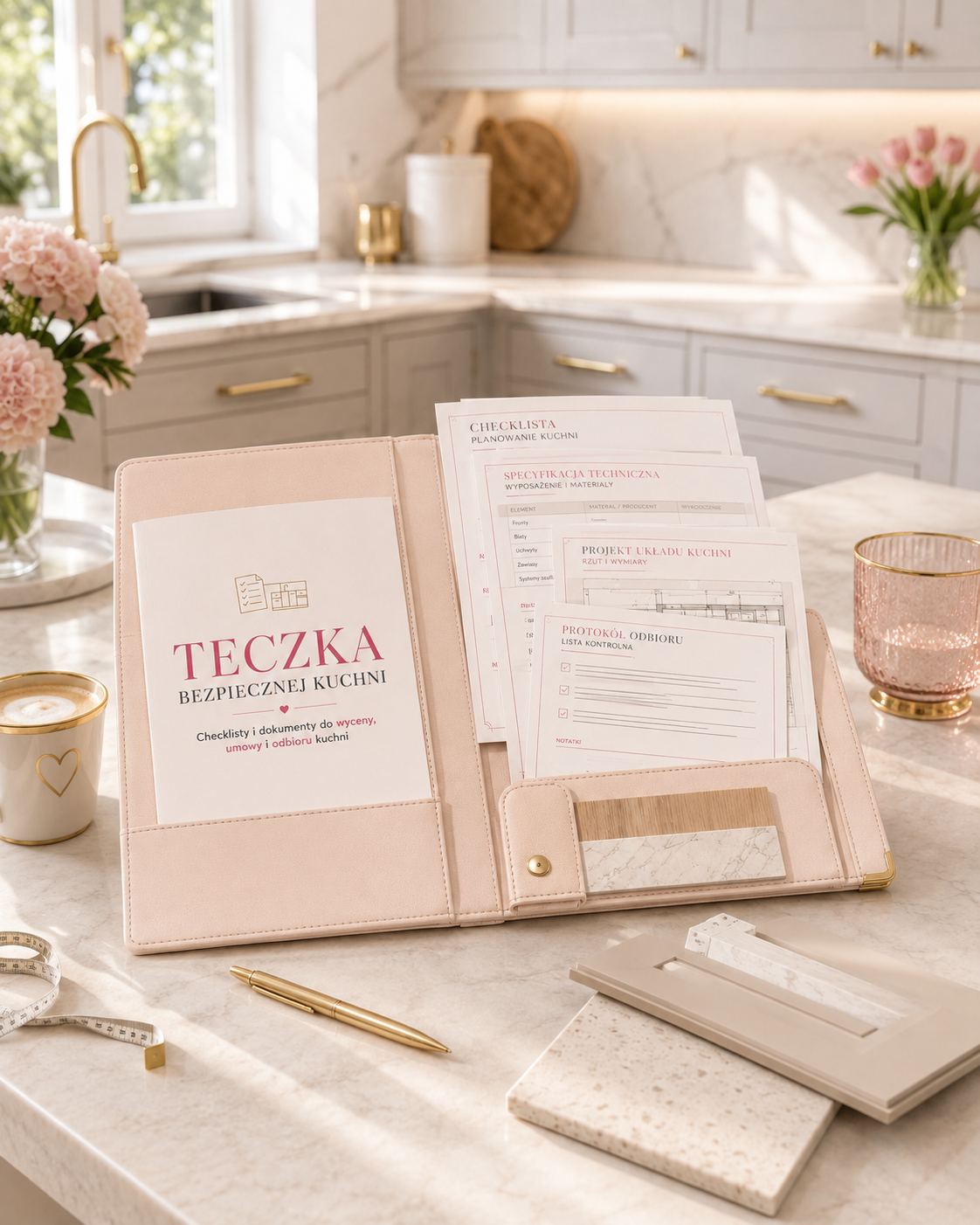 Teczka Bezpiecznej Kuchni - produkt cyfrowy z checklistami do wyceny, umowy i odbioru kuchni